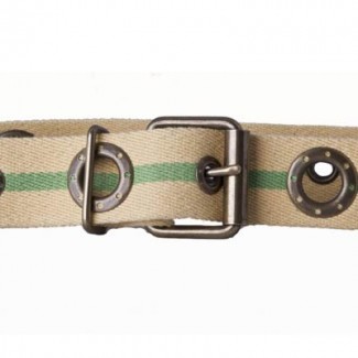 LR Yellow and Green Cotton Webbing Grommet Belt