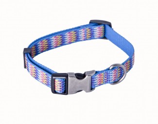 AC Jagged Pattern Recycled Polyester Webbing Dog Collar