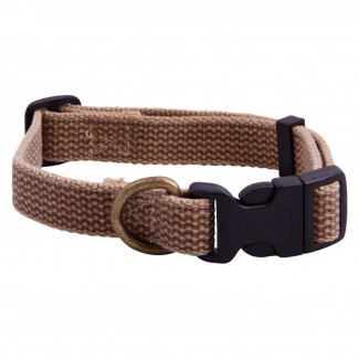 AC Dog Collar Brown Chambray Washed Cotton