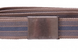 MR Taupe and Grey Striped Webbing Belt