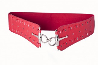 LR Red Elastic and Leather Belt