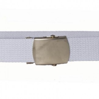 CW-3L/400C White Cotton Webbing Belt with Brass Prepolished Buckle