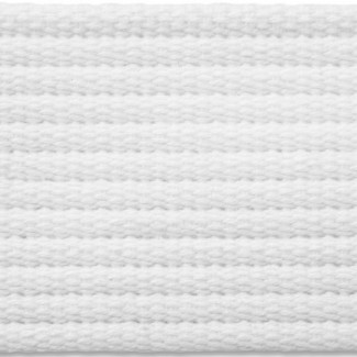12R White Ribbed Cotton Webbing