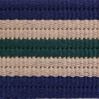 3R Navy Multi Striped Ribbed Cotton Webbing