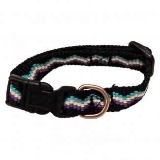 AC Dog Small 1/2-Inch Black Jagged Recycled Poly Collar, 6-Inch to 9-Inch