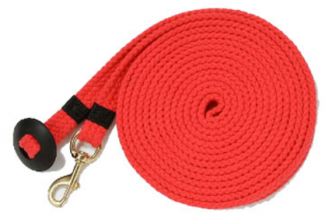 25ft. Flat cotton blend lung line with Brass plated bolt snap and rubber donut