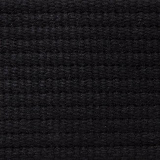 12R Black Ribbed Cotton Webbing