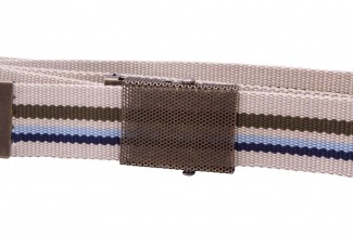 O Natural Webbing Belt with Multi-color Stripes
