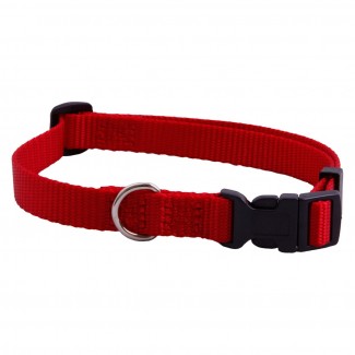 AC Red Adjustable Nylon Dog Collar
