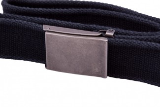 CW Black Webbing Belt with Antique Buckle