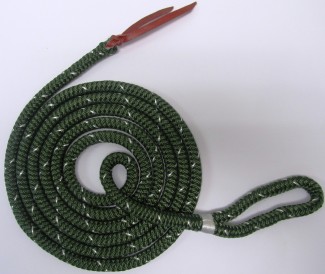 HTL Green/White Horse Training Lead Polyester, No Hardware