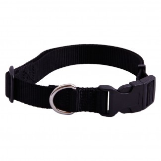 AC Black Nylon adjustable dog collar
