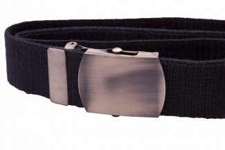 Black Webbing Belt with Vertical Ribs