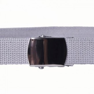 CW-6L/400S Grey Cotton Webbing Belt with Prepolished Nickel Buckle