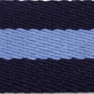 HDTMH Heavy Weight Cotton Navy/Pastel Blue Stripe Webbing