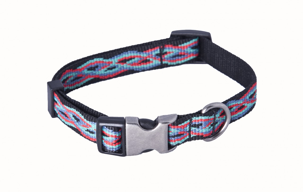 AC Black Jacquard Recycled Polyester bing Dog Collar