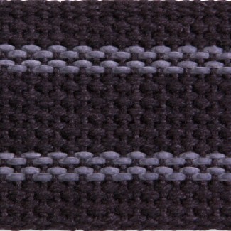 6LRBR Black Cotton Webbing with Rubber Tracers