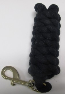 HLC Black Cotton Rope Lead with Bolt Snap