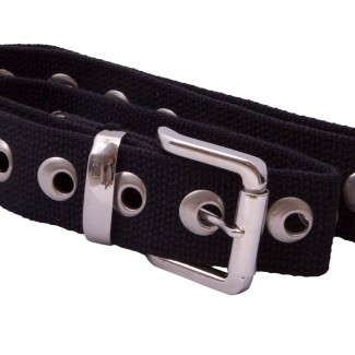 LR Black Webbing Belt with Grommets