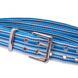 LR Blue and White Striped Webbing Belt